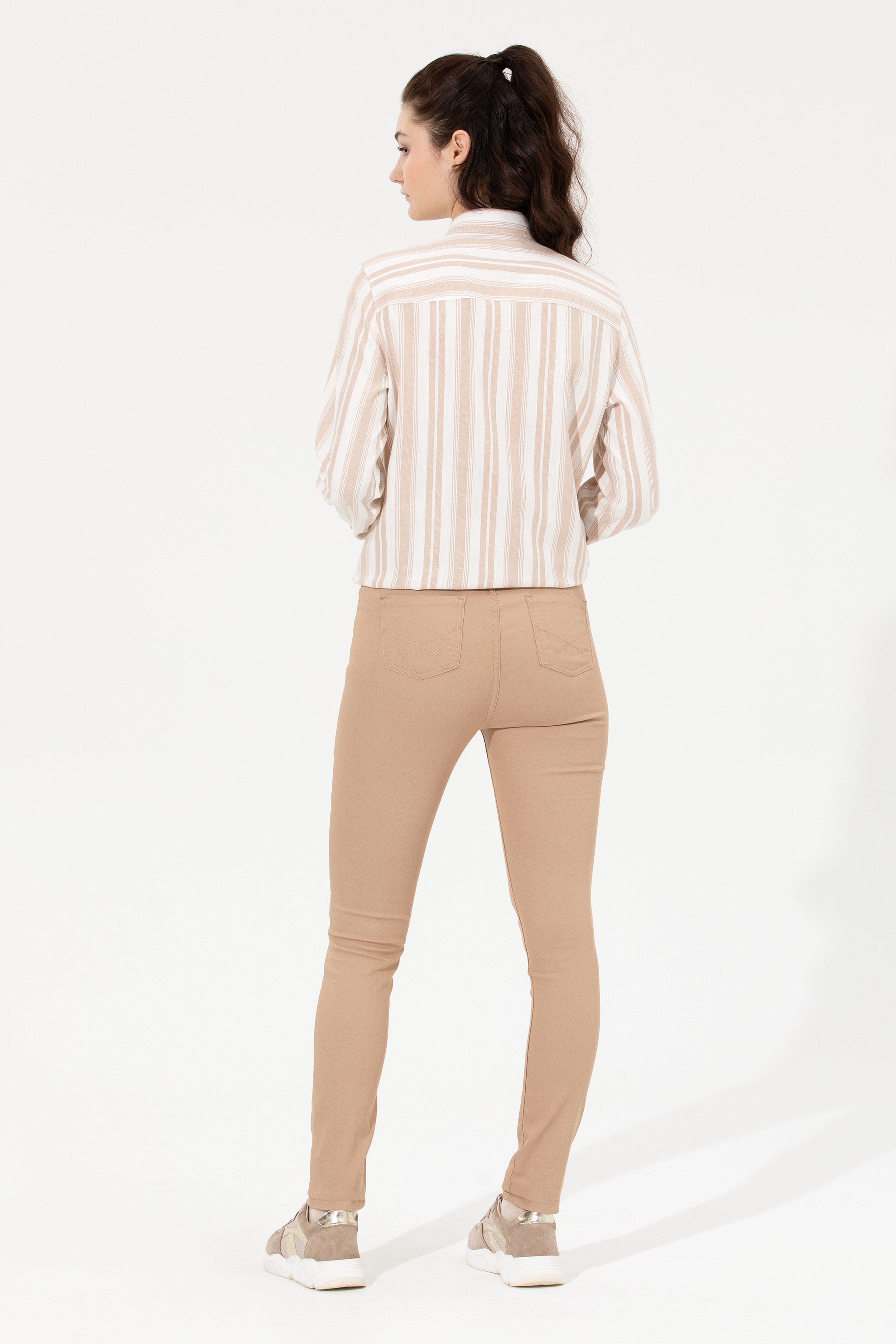 Kadın Camel Toothpick Fit Pantolon - Image 4