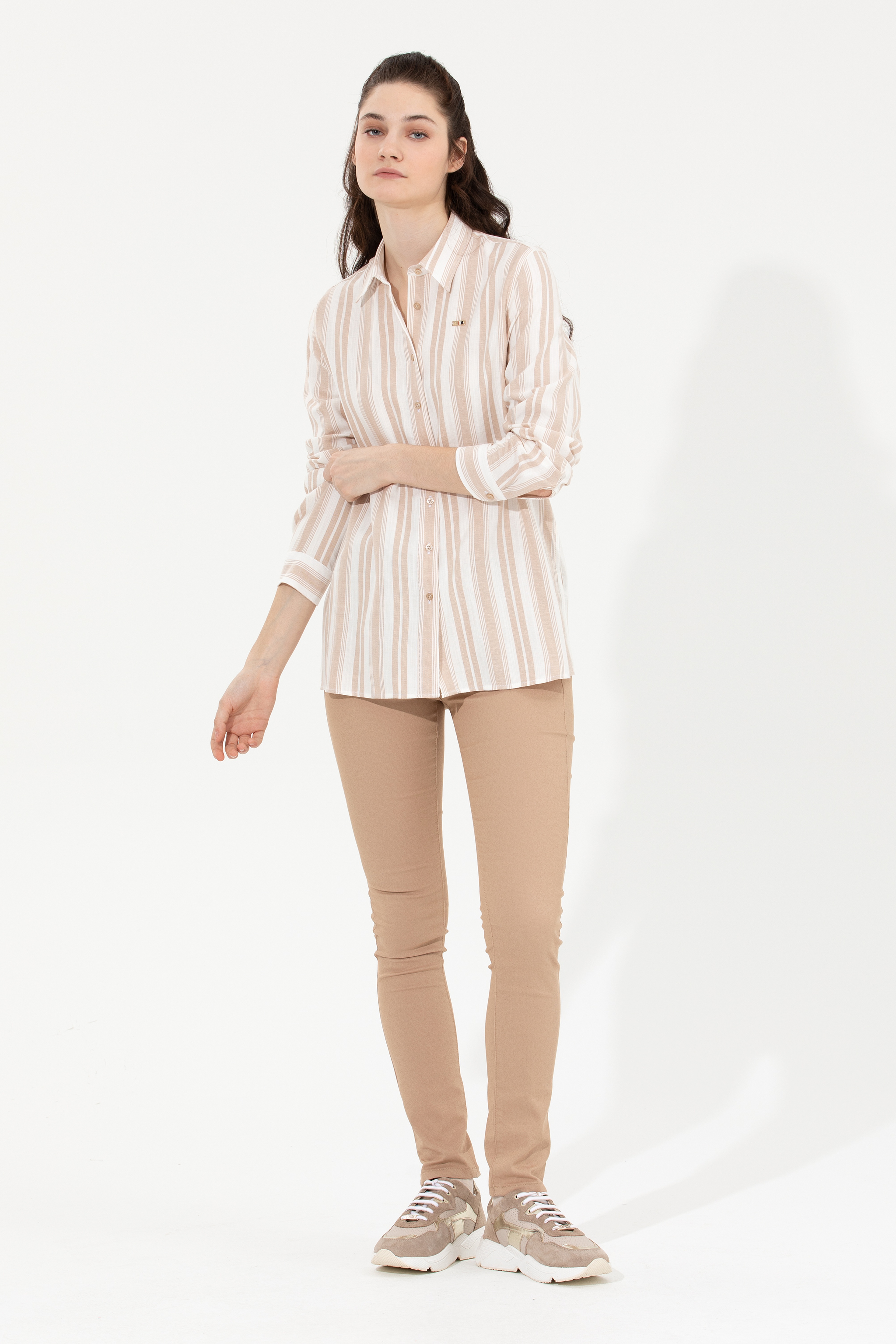 Kadın Camel Toothpick Fit Pantolon - Image 1