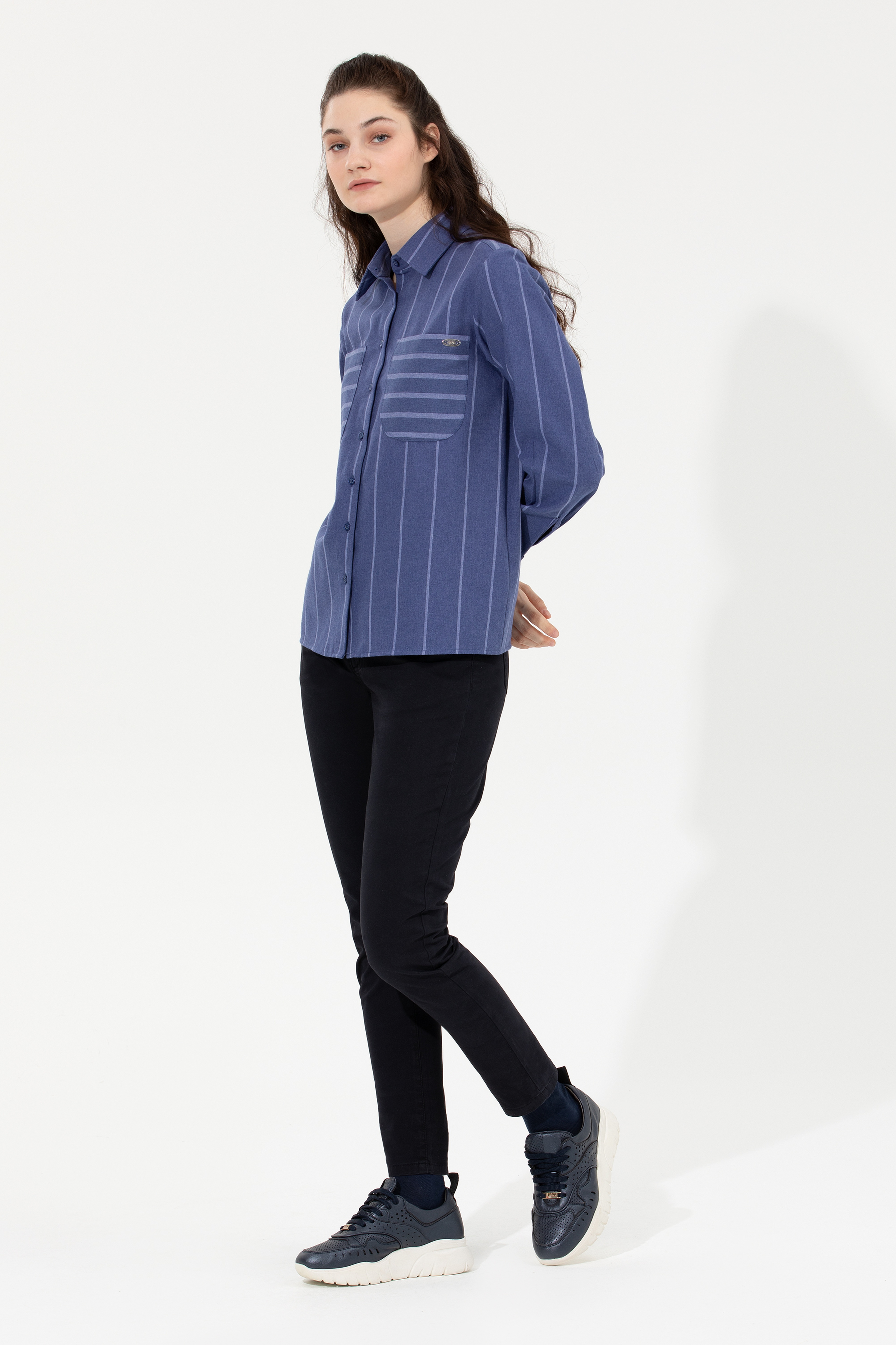 Kadın Lacivert Toothpick Fit Pantolon