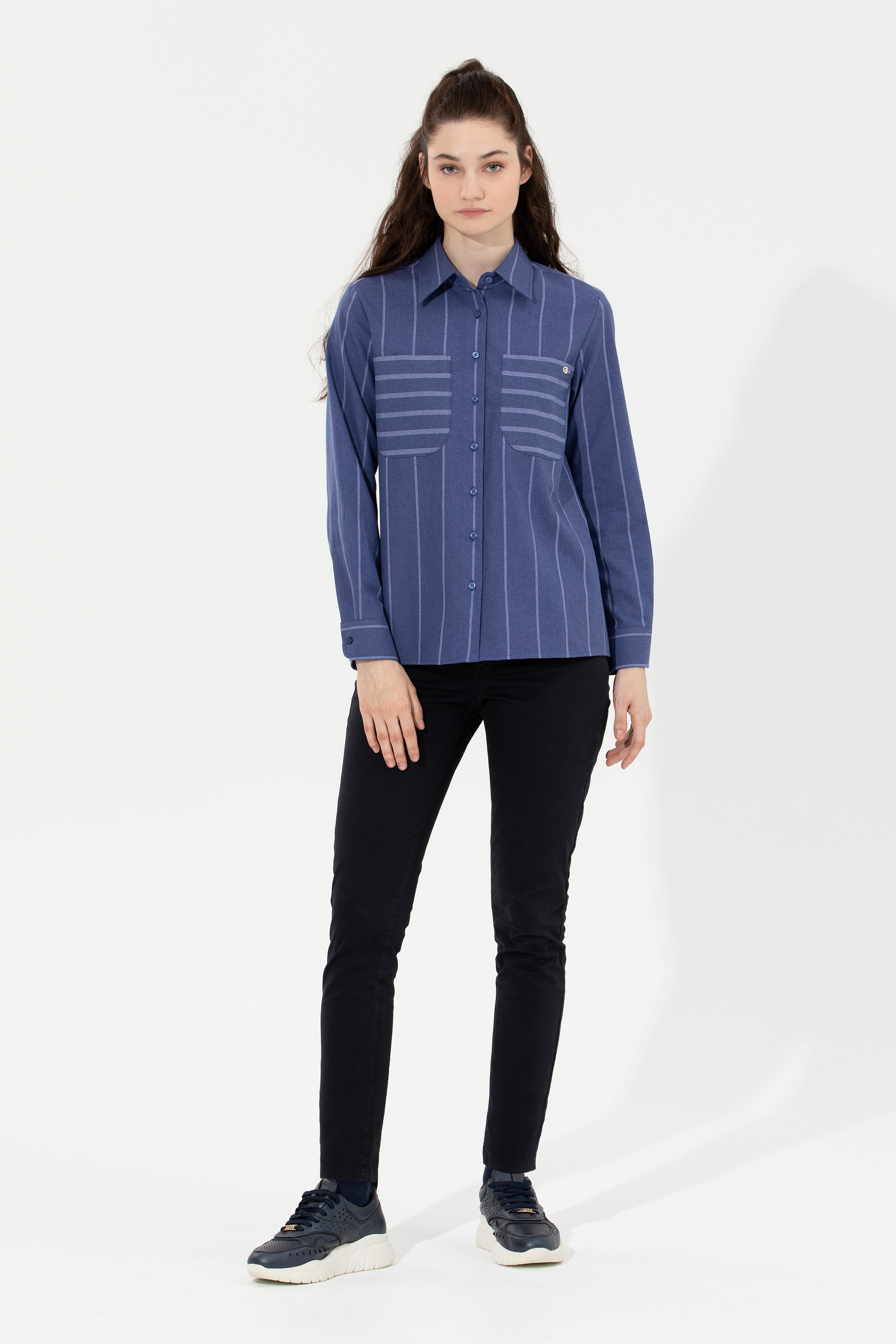 Kadın Lacivert Toothpick Fit Pantolon - Image 1