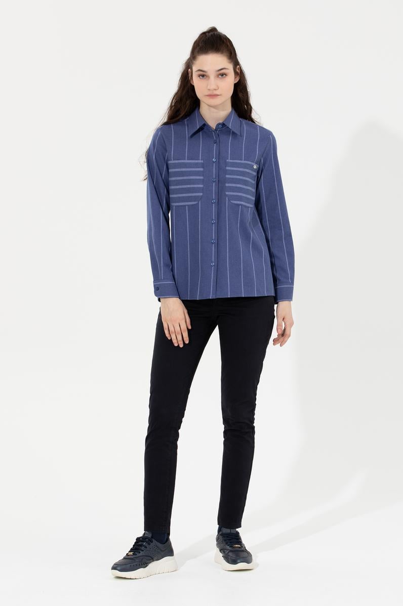 Kadın Lacivert Toothpick Fit Pantolon