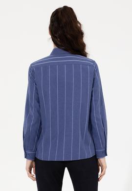 Kadın Mavi Uzun Kollu Gömlek - 50256969002