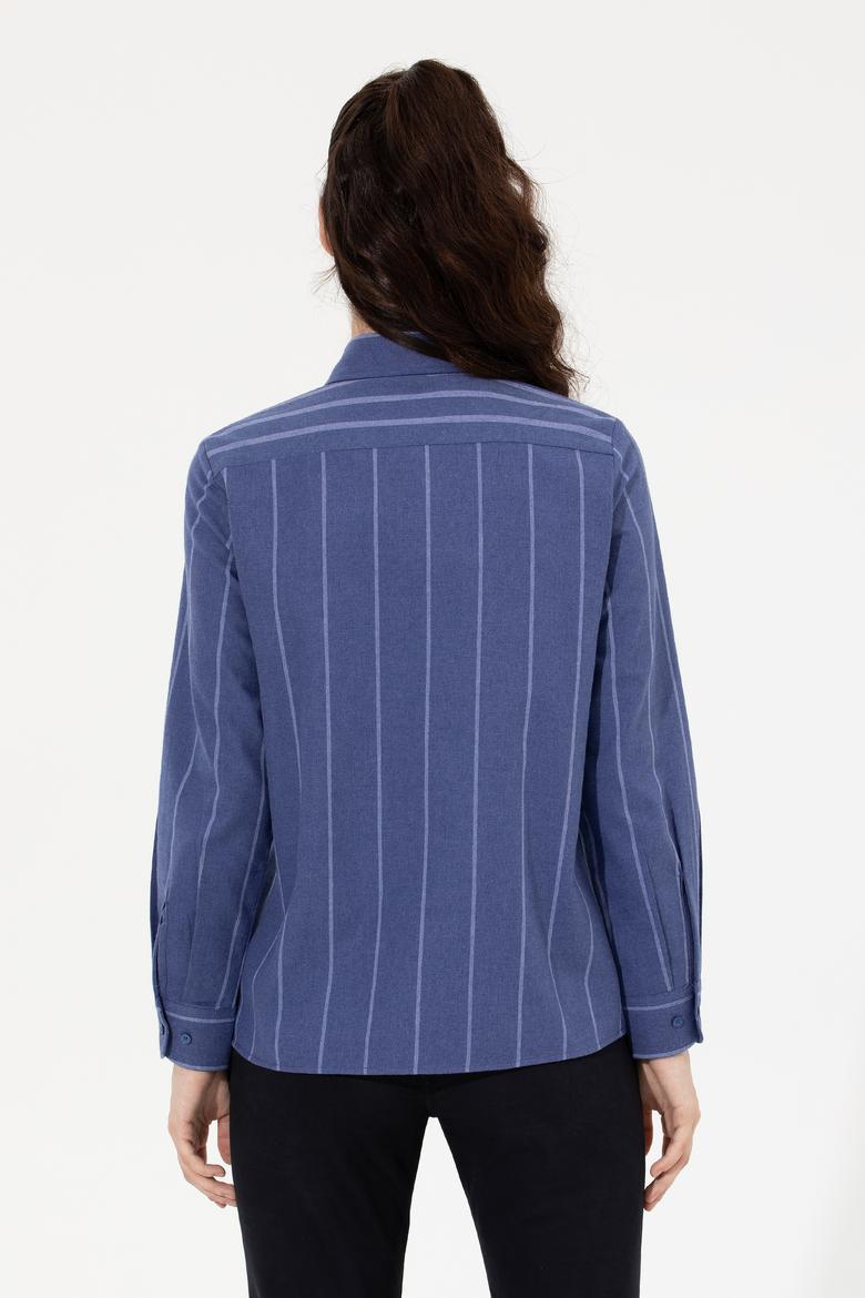 Kadın Mavi Uzun Kollu Gömlek - 50256969002