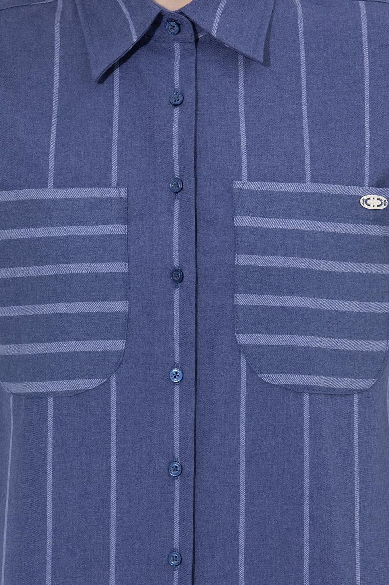 Kadın Mavi Uzun Kollu Gömlek