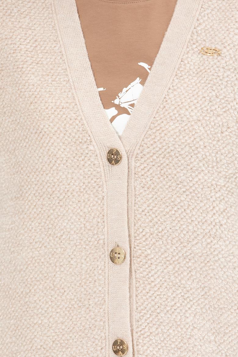 Kadın Krem Melanj Triko Hırka - 50261324021