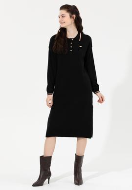 Kadın Siyah Triko Elbise - 50253948012