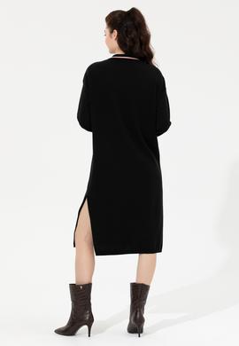 Kadın Siyah Triko Elbise - 50253948012