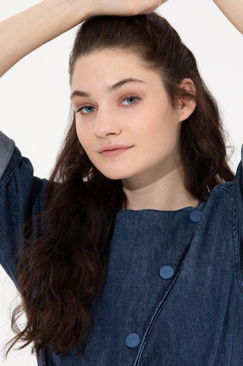 Kadın Koyu Mavi Jean Tulum