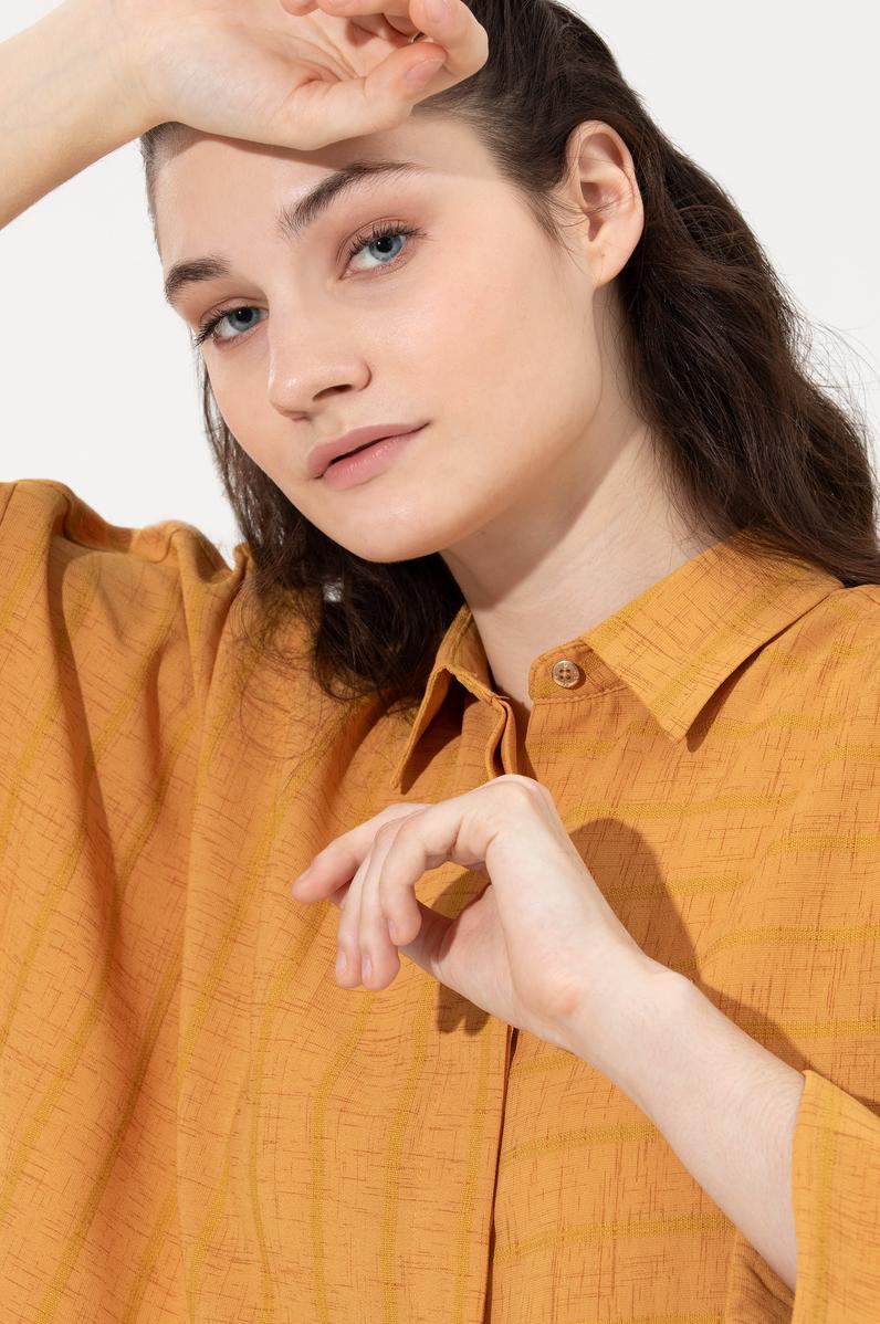 Kadın Safran Uzun Kollu Gömlek