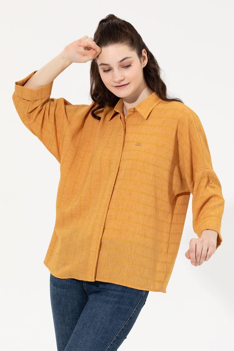 Kadın Safran Uzun Kollu Gömlek - 50254665003