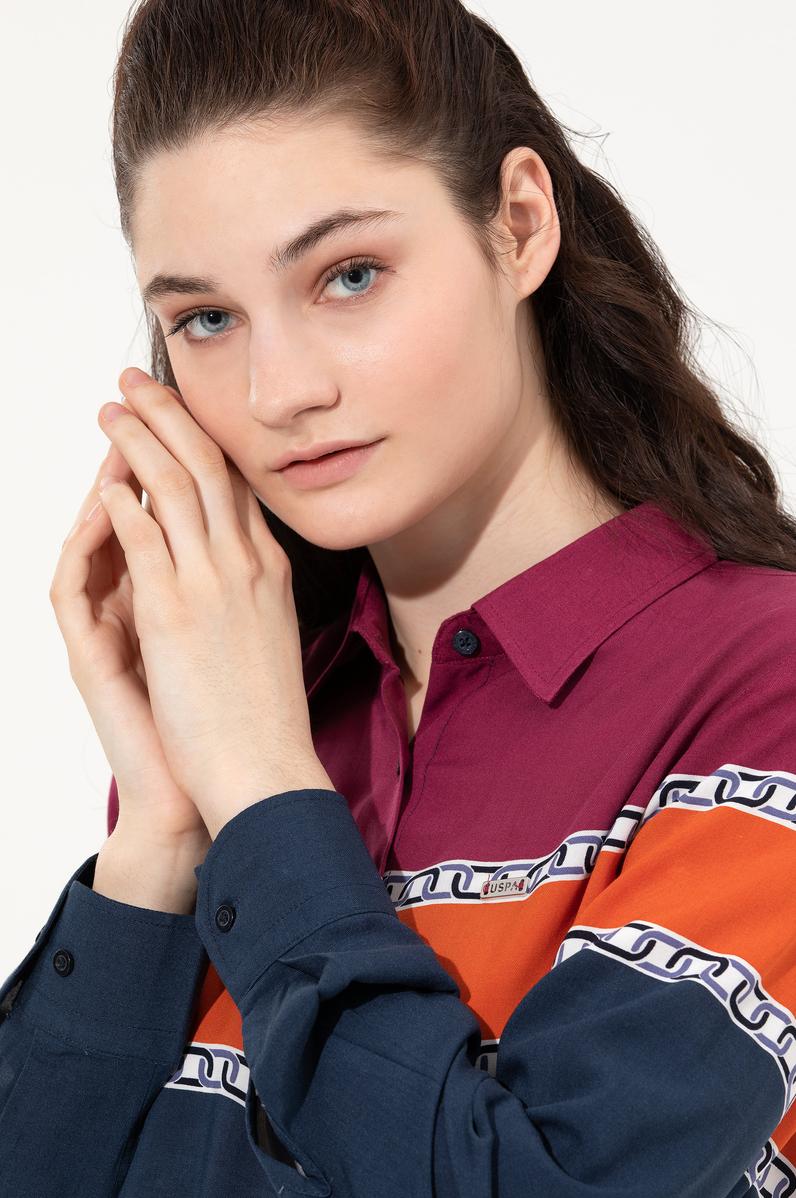 Kadın Lacivert Uzun Kollu Gömlek