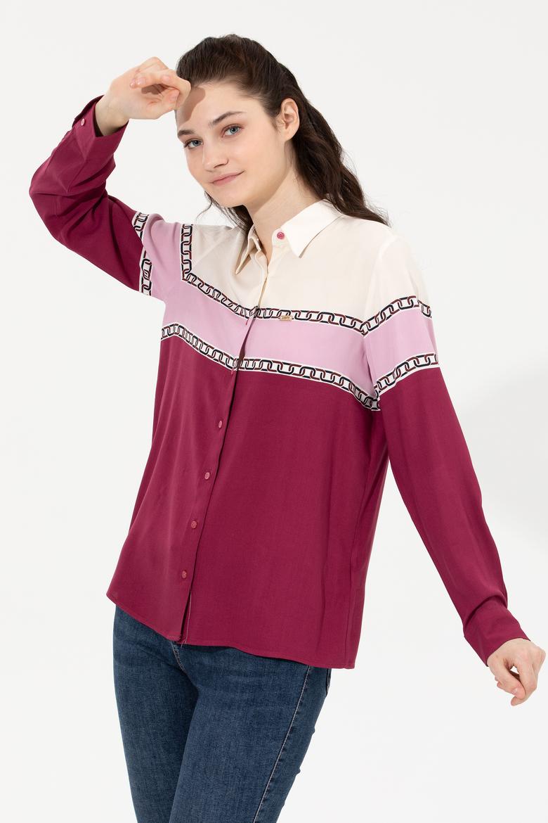 Kadın Pembe Uzun Kollu Gömlek - 50261135012
