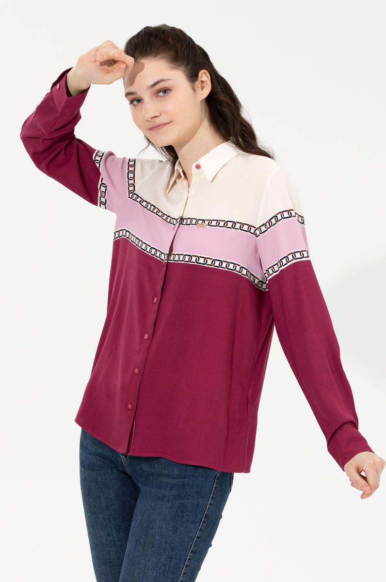 Kadın Pembe Uzun Kollu Gömlek