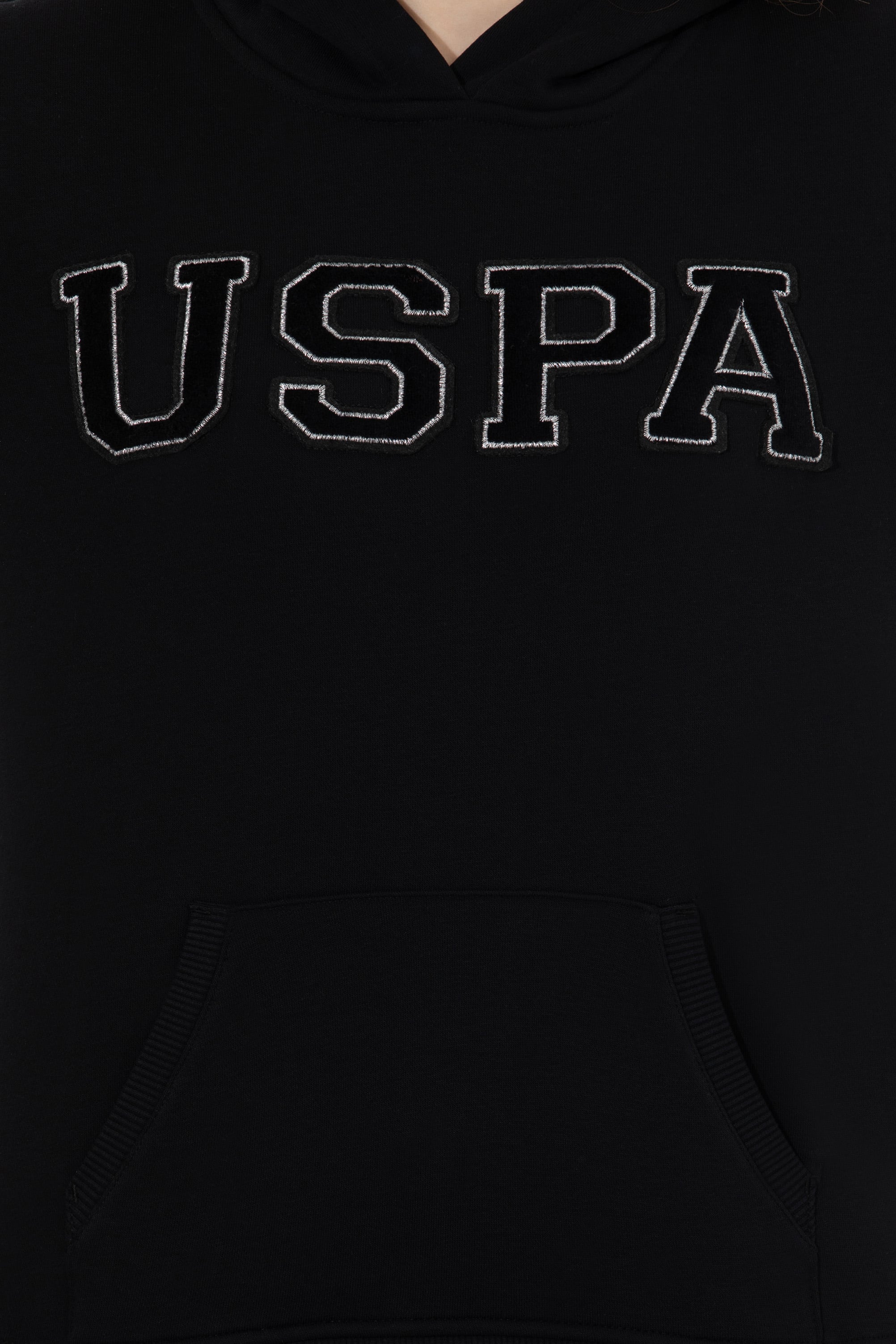 Kadın Siyah Kapüşonlu Basic Sweatshirt