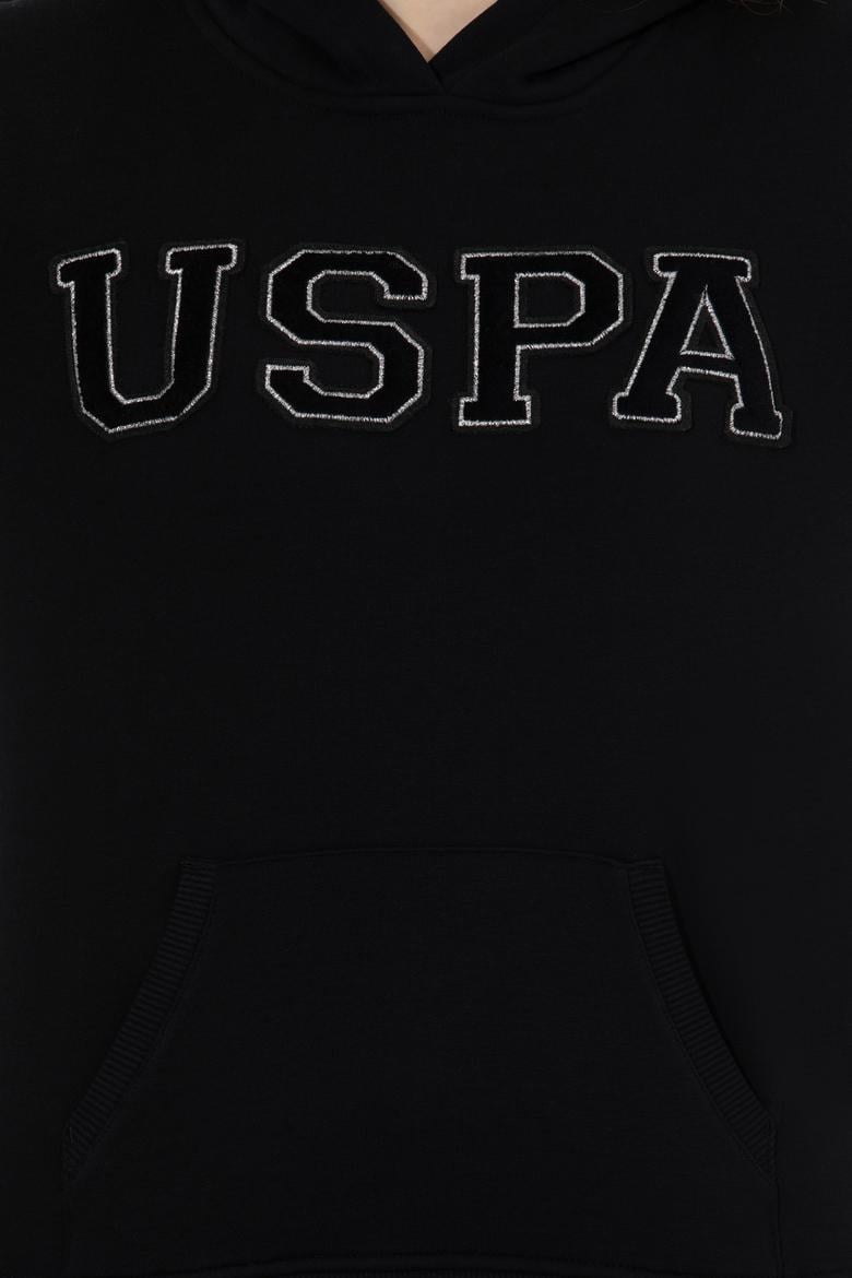 Kadın Siyah Kapüşonlu Basic Sweatshirt - 50261254013