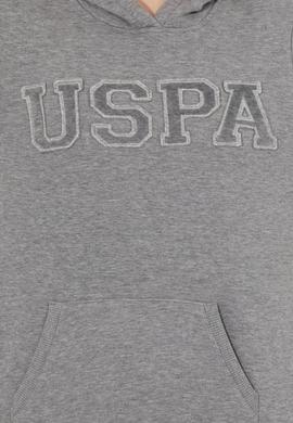 Kadın Gri Melanj Kapüşonlu Basic Sweatshirt - 50261254032