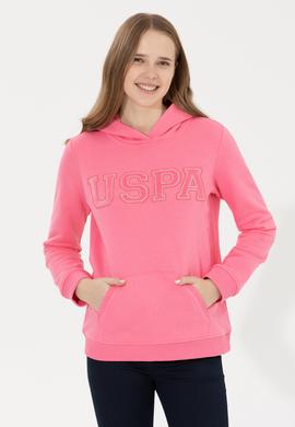 Kadın Pembe Kapüşonlu Basic Sweatshirt - 50261254045