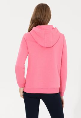 Kadın Pembe Kapüşonlu Basic Sweatshirt - 50261254045