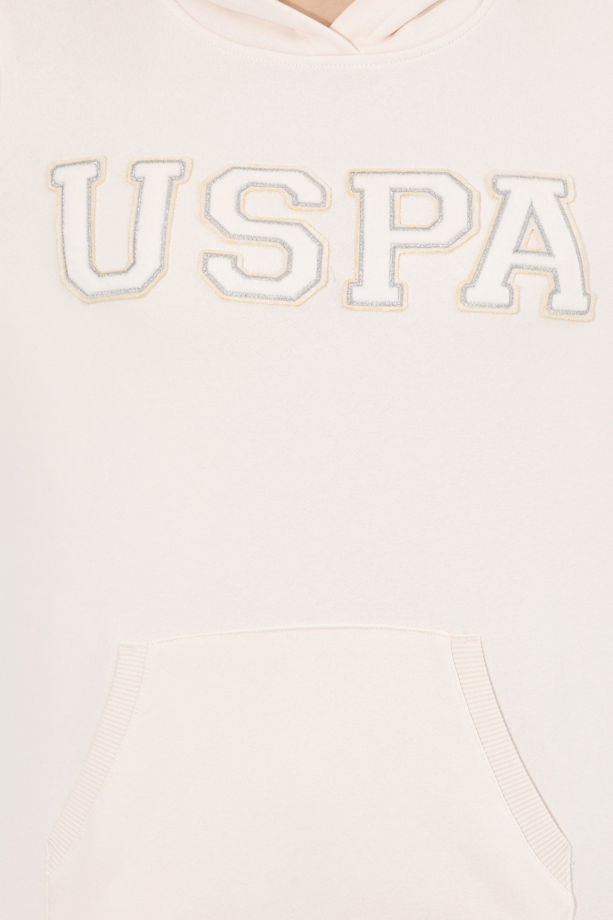 Kadın Ekru Kapüşonlu Basic Sweatshirt - Image 6