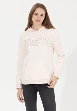 Kadın Ekru Kapüşonlu Basic Sweatshirt - 50261254064