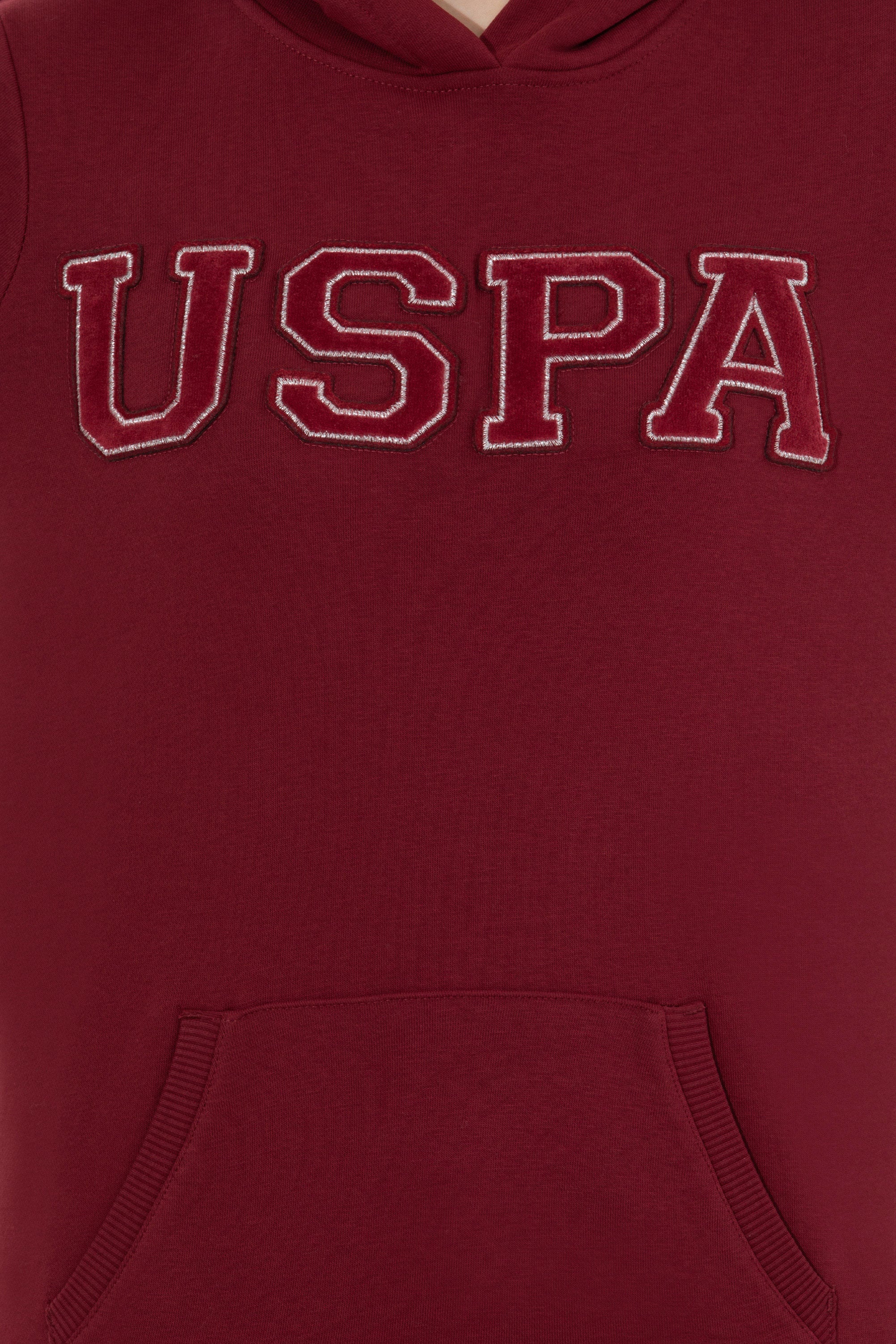 Kadın Vİşne Kapüşonlu Basic Sweatshirt