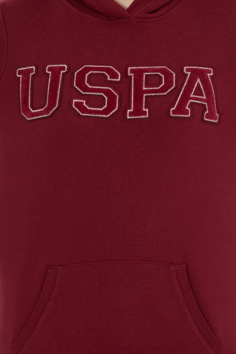 Kadın Vİşne Kapüşonlu Basic Sweatshirt - 50261254068