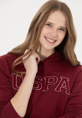 Kadın Vİşne Kapüşonlu Basic Sweatshirt - 50261254068