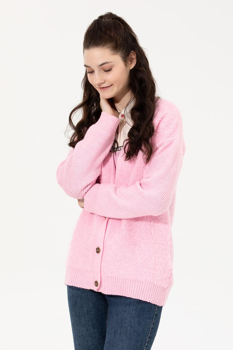 Kadın Manolya Triko Hırka