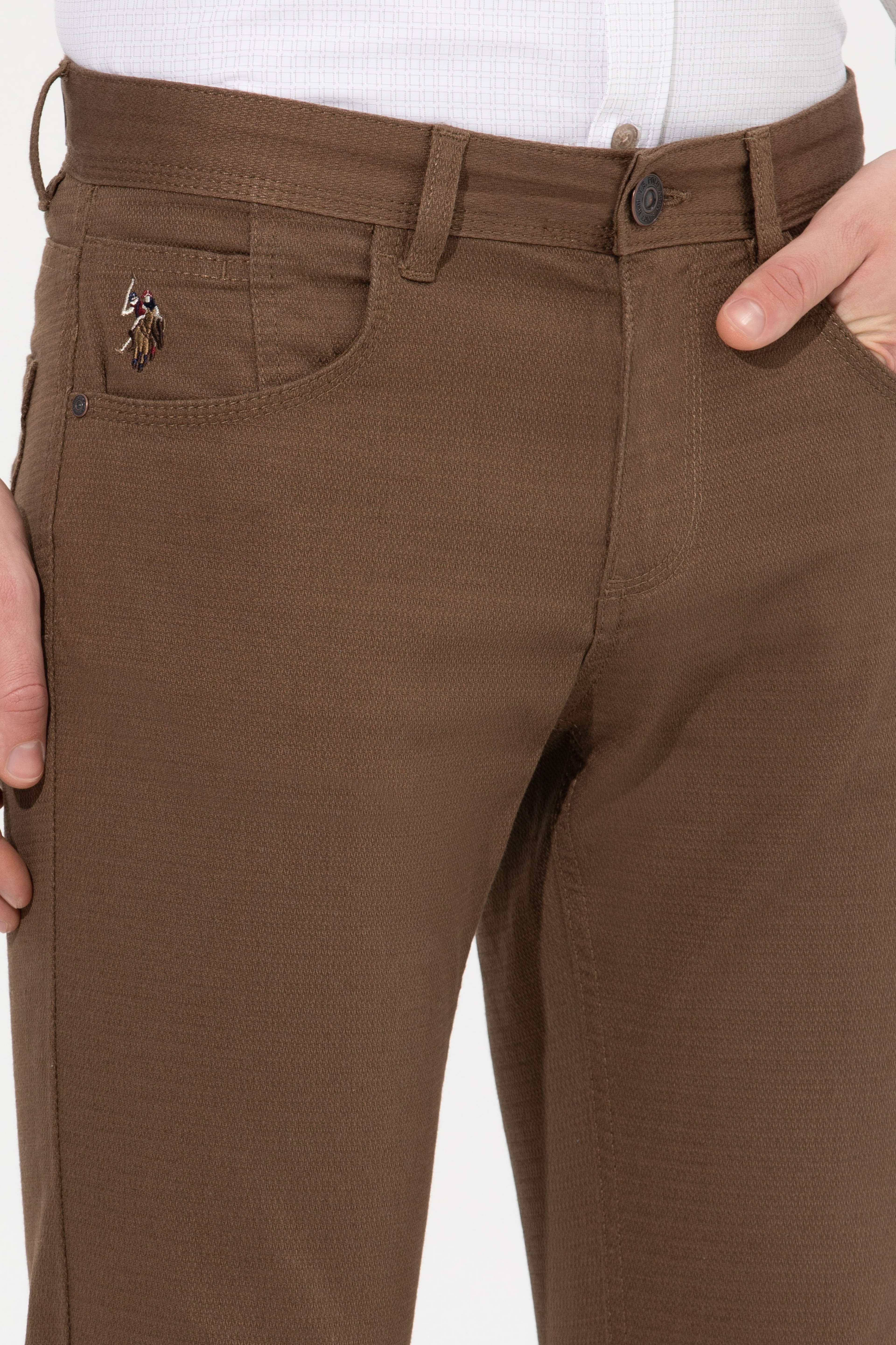 Erkek Slim Fit Coconut Kanvas Pantolon - Image 6