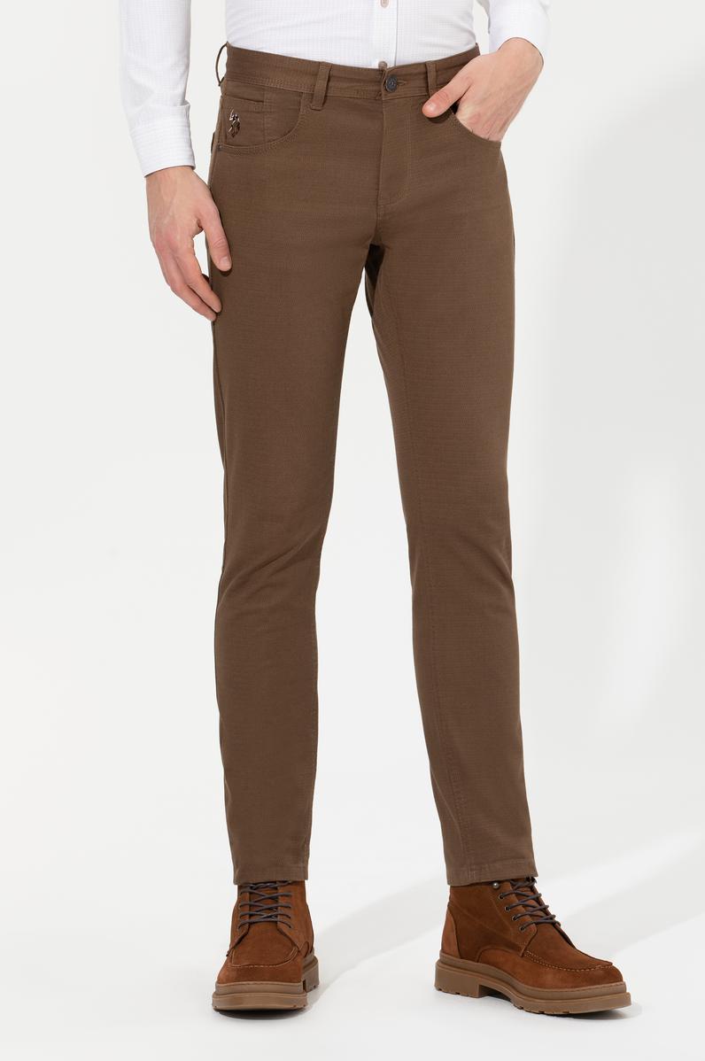 Erkek Slim Fit Coconut Kanvas Pantolon