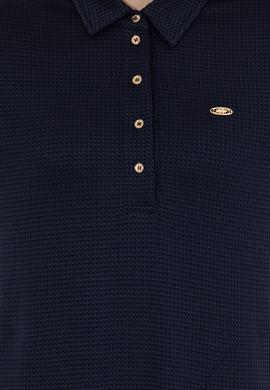 Kadın Lacivert Polo Yaka Örme Elbise - 50254418003