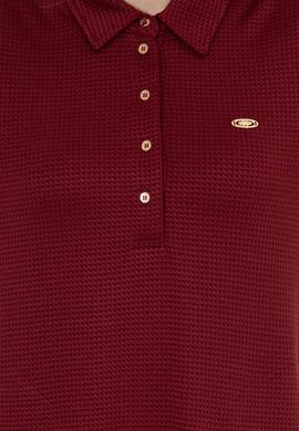 Kadın Vİşne Polo Yaka Örme Elbise - 50254418012
