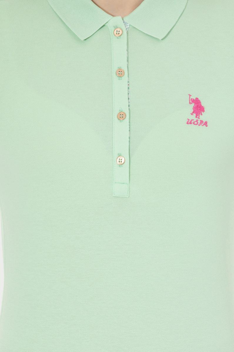 Kadın Mint Basic Polo Yaka Tişört