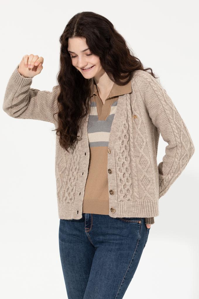 Kadın Taş Melanj Triko Hırka