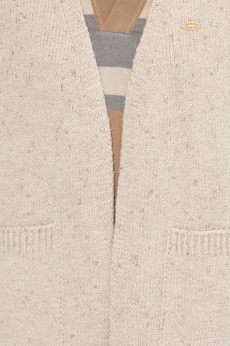 Kadın Krem Melanj Triko Hırka - 50253227005