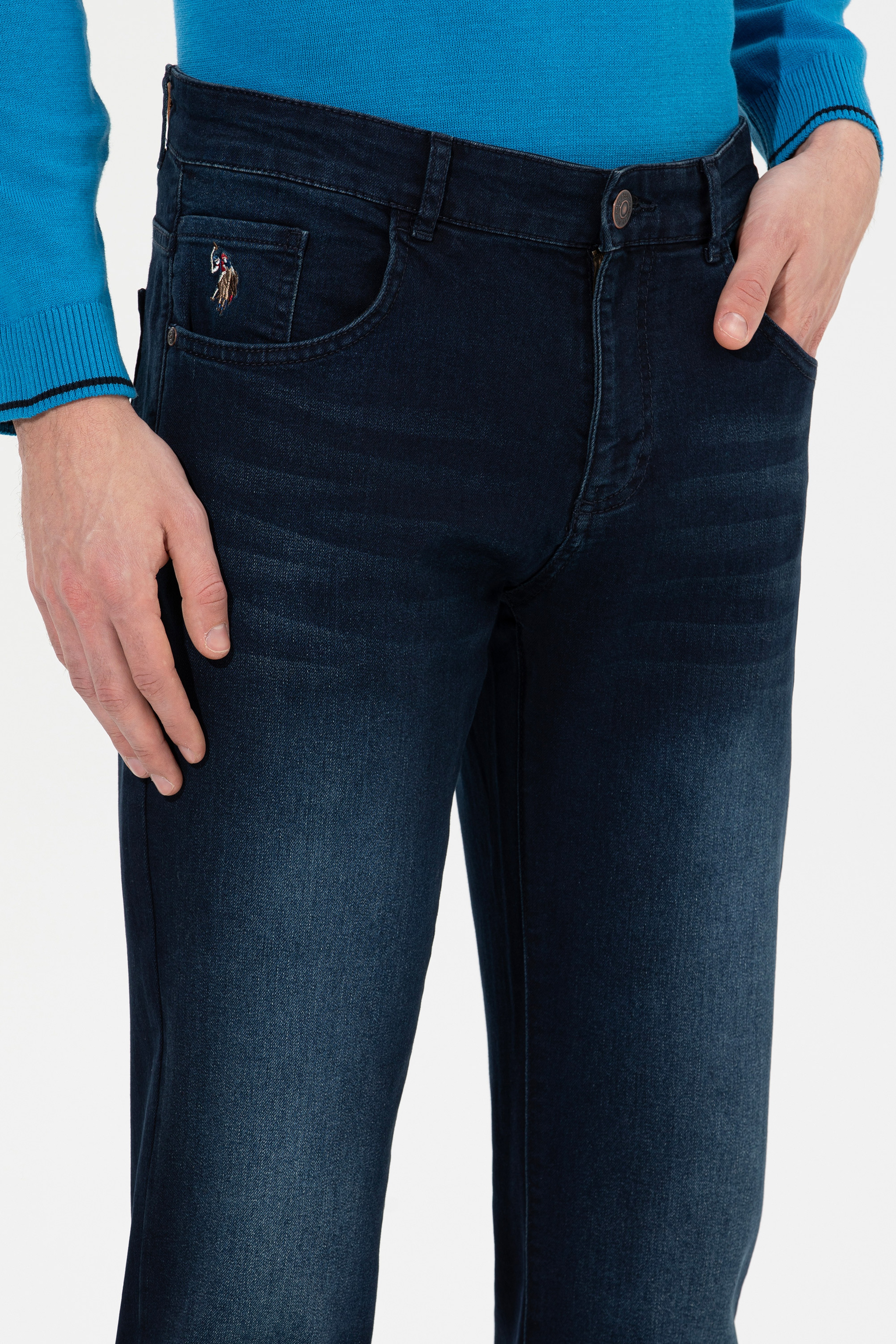 Erkek Koyu Mavi Jean Pantolon - Image 6