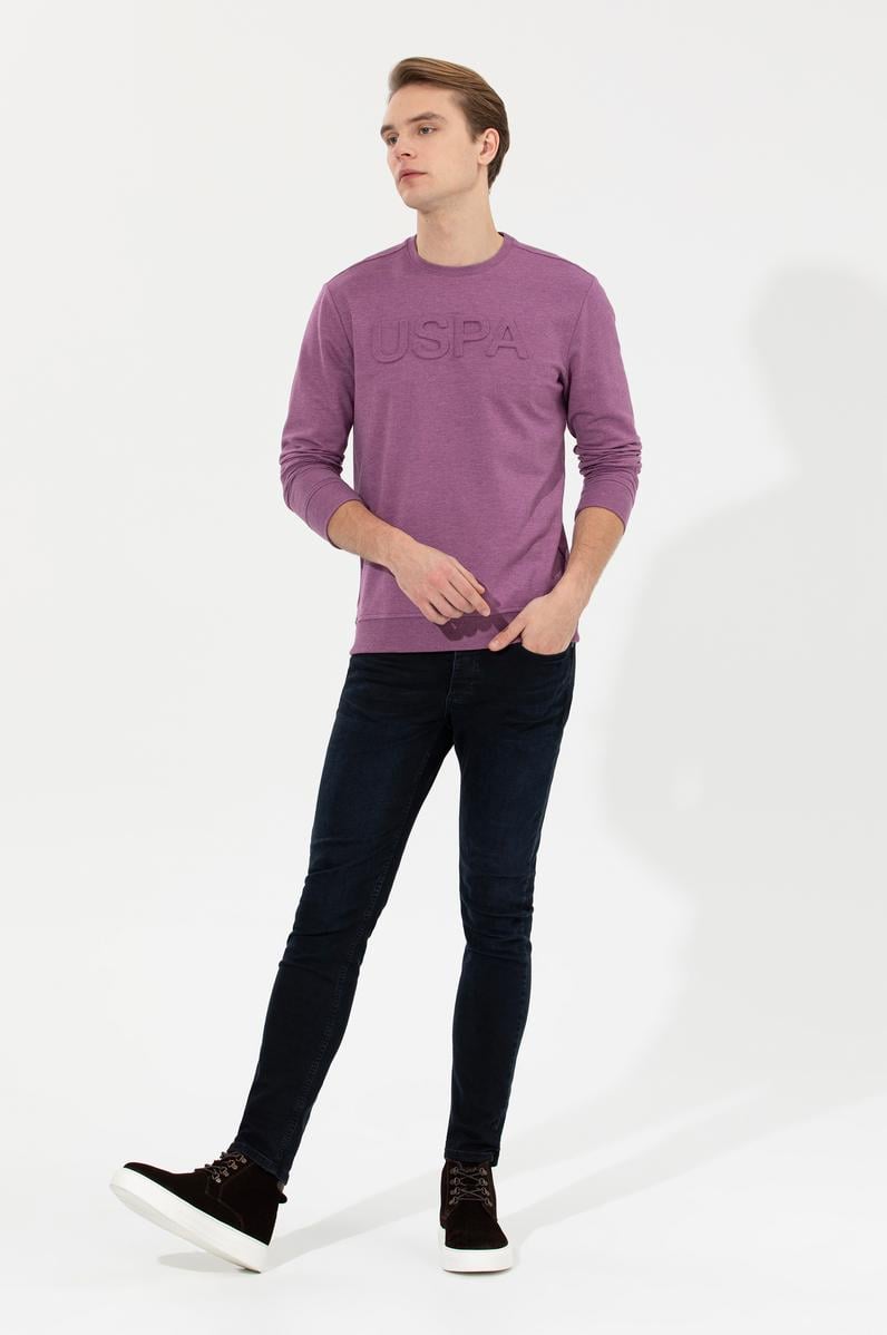 Erkek Menekşe Melanj Sweatshirt