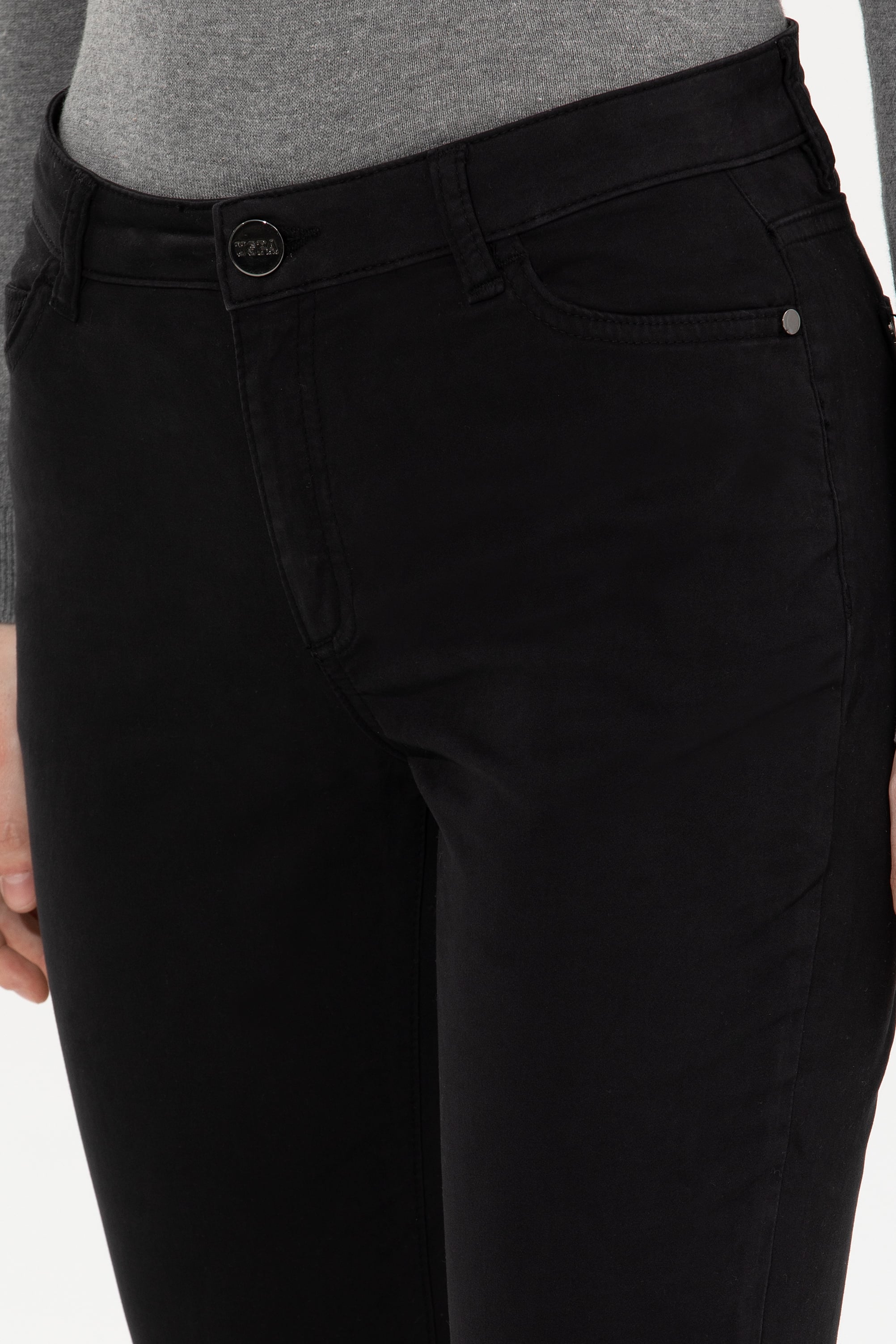 Kadın Siyah Toothpick Fit Pantolon - Image 5