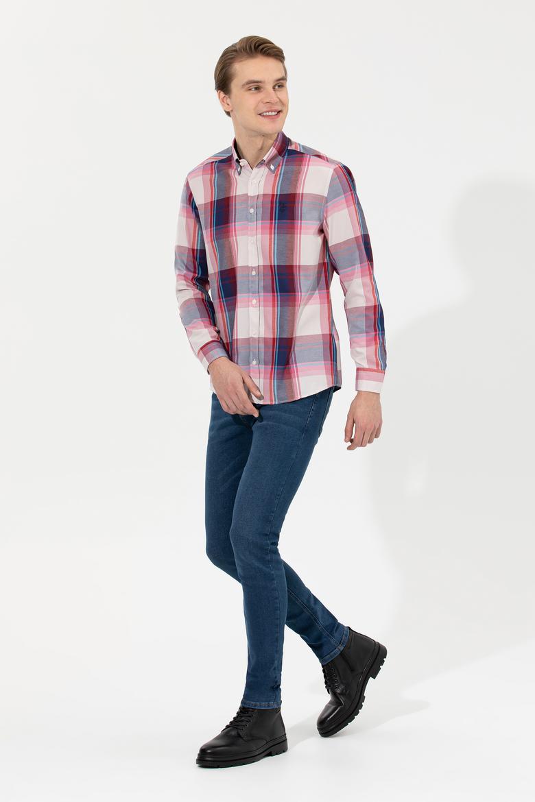 Erkek Ekoseli Kırmızı Gömlek - 50262452009
