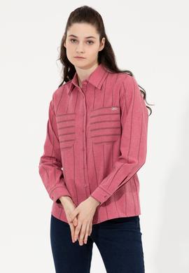 Kadın Pembe Uzun Kollu Gömlek - 50256969015