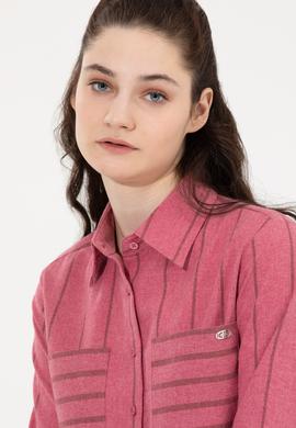 Kadın Pembe Uzun Kollu Gömlek - 50256969015
