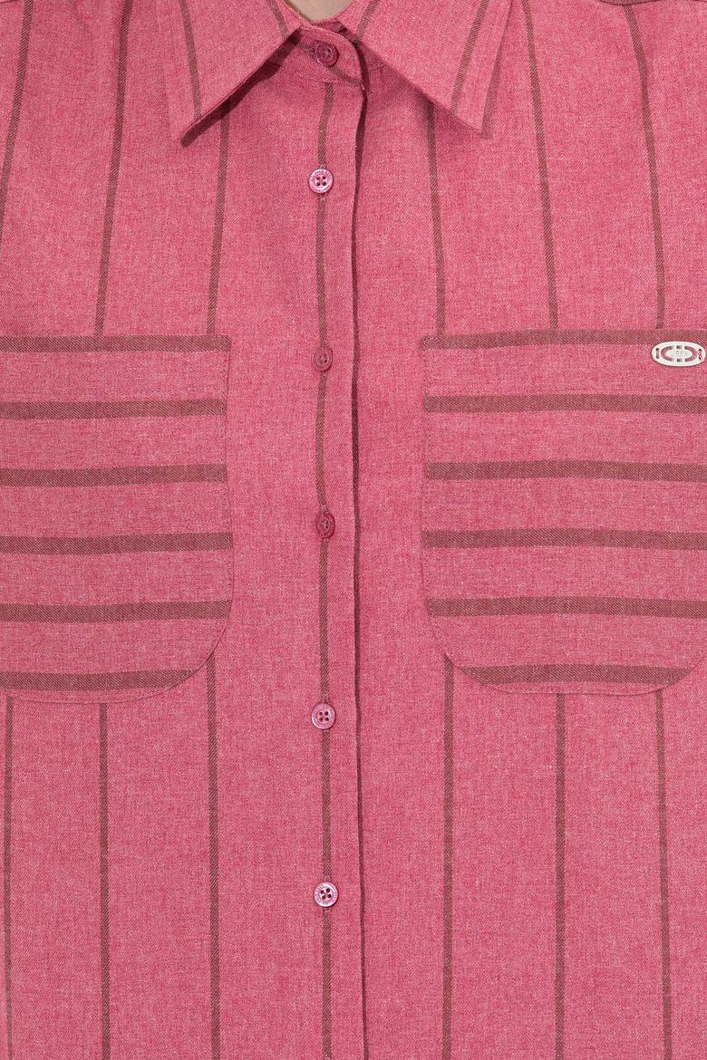 Kadın Pembe Uzun Kollu Gömlek - 50256969015