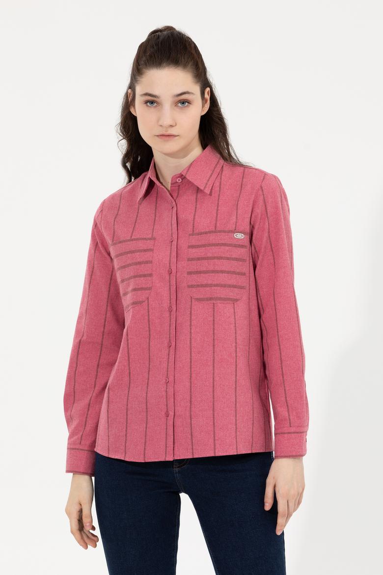 Kadın Pembe Uzun Kollu Gömlek - 50256969015