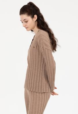 Kadın Vizon Melanj Bisiklet Yaka Kazak - 50253028025