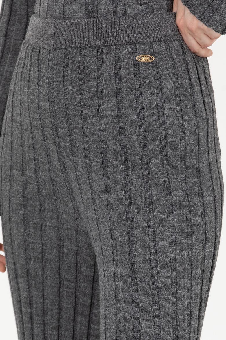 Kadın Gri Melanj Triko Pantolon - 50253725011