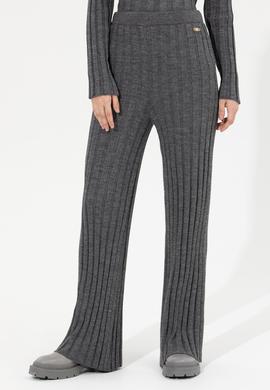 Kadın Gri Melanj Triko Pantolon - 50253725011