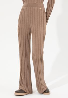 Kadın Vizon Melanj Triko Pantolon - 50253725019