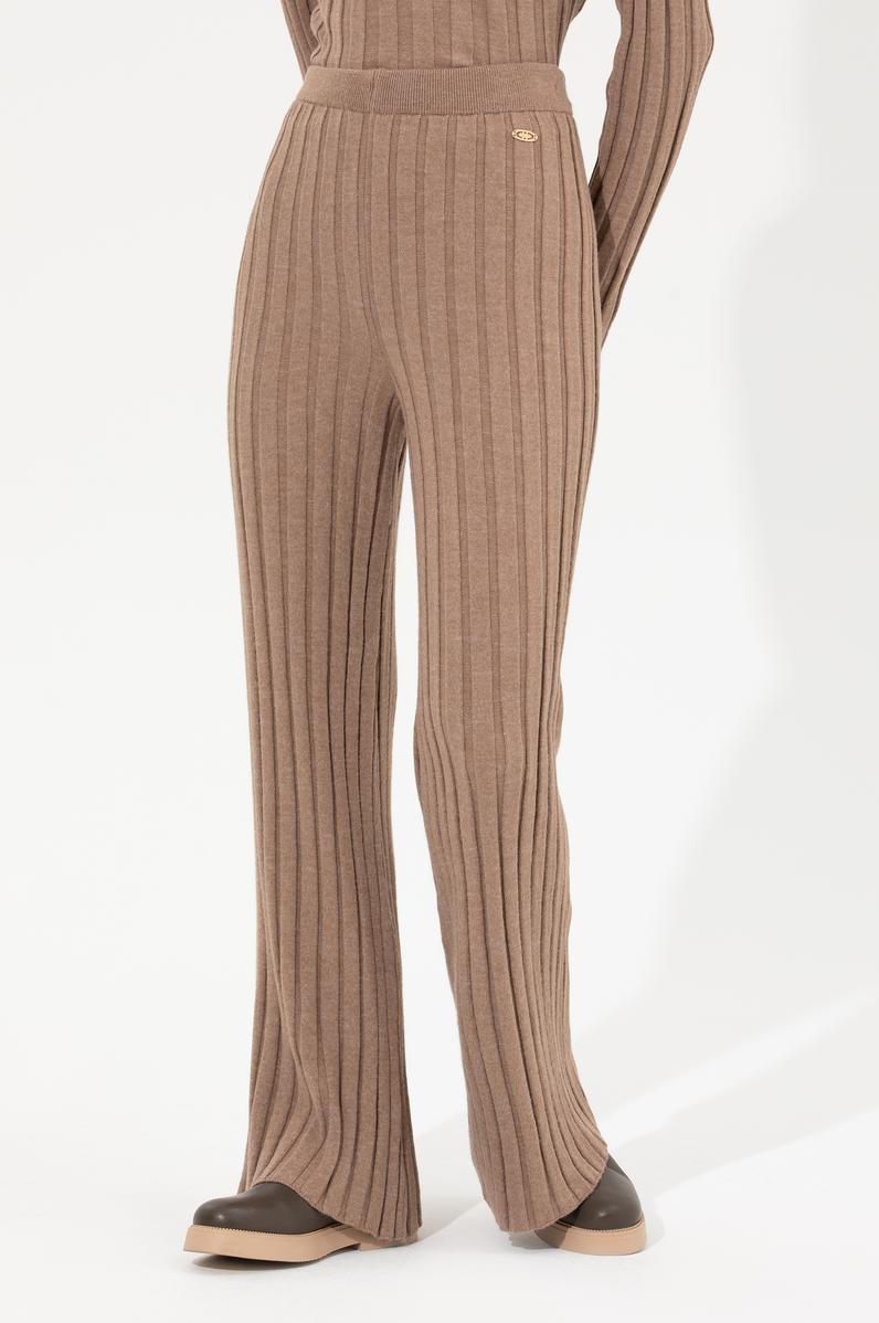 Kadın Vizon Melanj Triko Pantolon