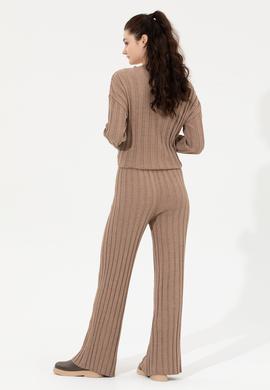 Kadın Vizon Melanj Triko Pantolon - 50253725019