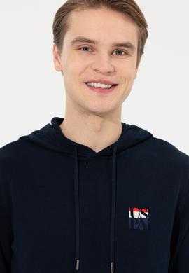 Erkek Lacivert Kapüşonlu Triko Kazak - 50253781012